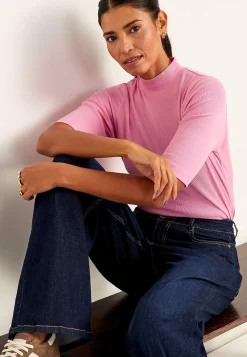 Hot Ribbad topp med polokrage Tröjor & Cardigans|Toppar & T-Shirts