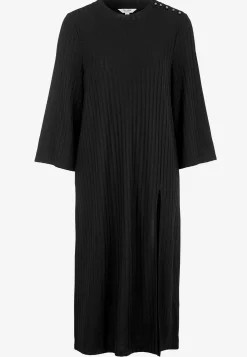 Clearance Ribbad trikåklänning med hög slits Klänningar & Kjolar|Plus Size