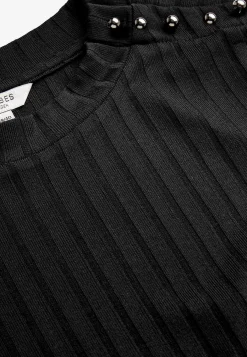 Clearance Ribbad trikåklänning med hög slits Klänningar & Kjolar|Plus Size