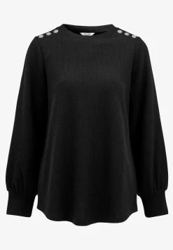 Discount Ribbad tunika med strassknappar Stickat|Tunikor