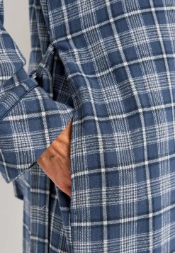 Online Rutig morgonrock i flanell Plus Size|Sov- & Myskläder