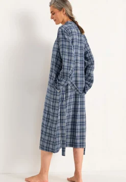 Online Rutig morgonrock i flanell Plus Size|Sov- & Myskläder