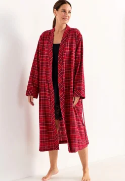 Best Rutig morgonrock i flanell Plus Size|Sov- & Myskläder