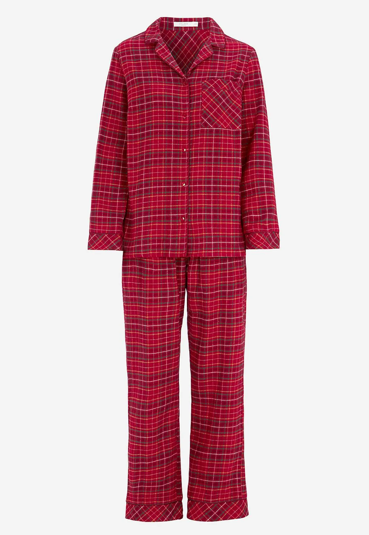 Outlet Rutig pyjamas i flanell Plus Size|Sov- & Myskläder