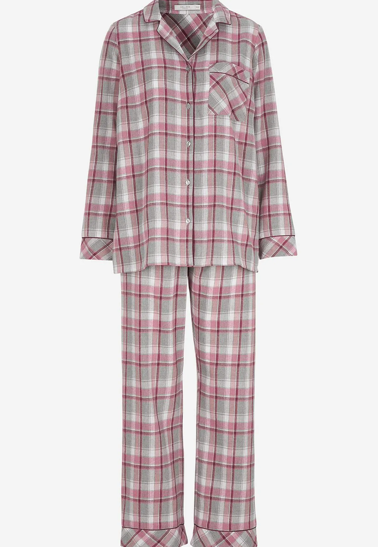 Clearance Rutig pyjamas i flanell Plus Size|Sov- & Myskläder