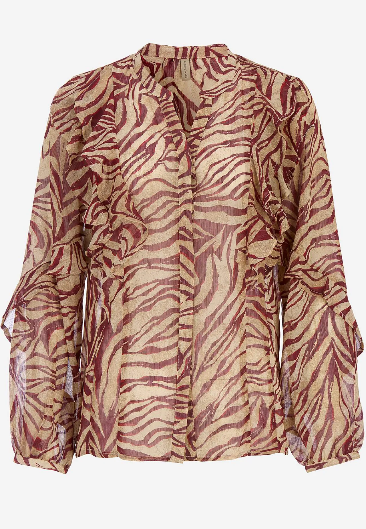 Online Skir blus med volanger Tröjor & Cardigans|Skjortor & Blusar