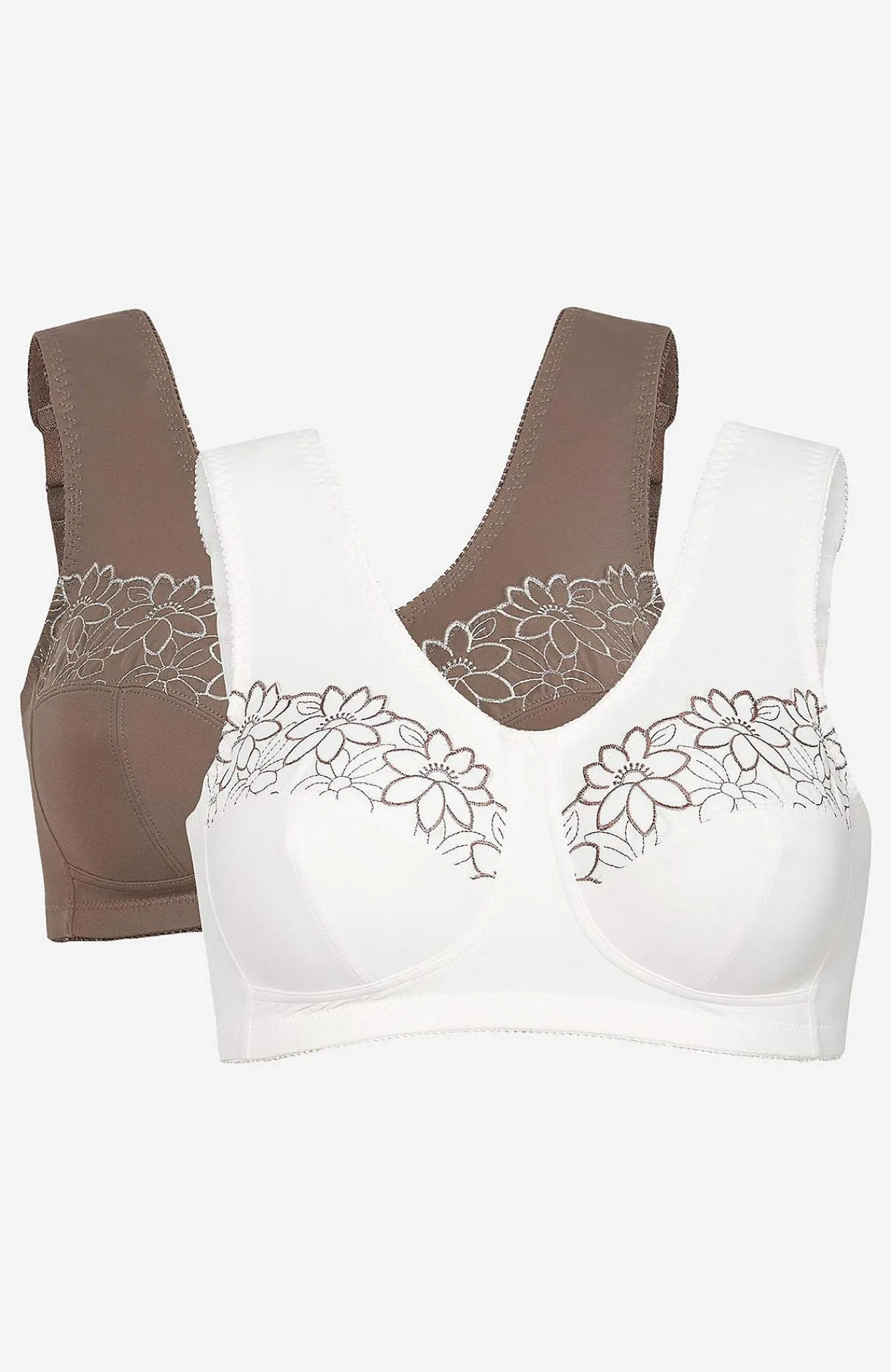 Hot Soft-bh med broderi Lily 2-pack Basplagg|Plus Size