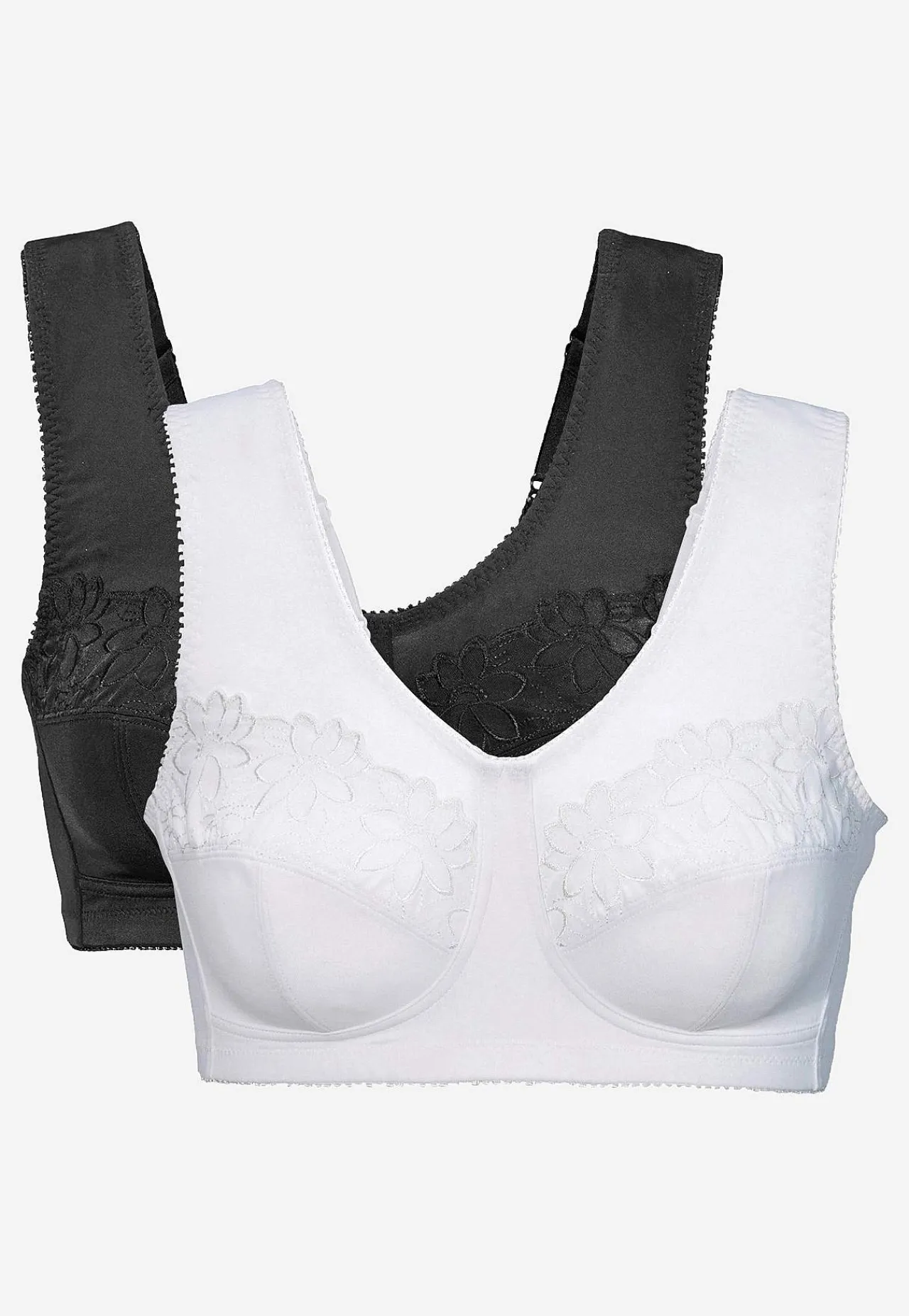 Hot Soft-bh med broderi Lily 2-pack Basplagg|Plus Size