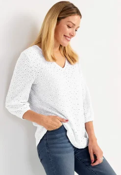 Spetstopp med hålmönster Toppar & T-Shirts|Skjortor & Blusar