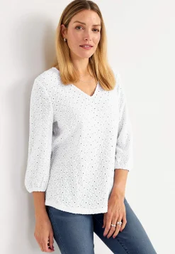 Spetstopp med hålmönster Toppar & T-Shirts|Skjortor & Blusar