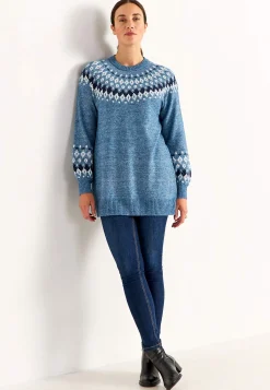 Sale Stickad, jacquardmönstrad tröja Tröjor & Cardigans|Stickat