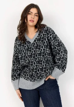 Online Stickad, leopardmönstrad tröja Tröjor & Cardigans|Stickat