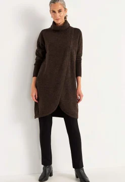 Clearance Stickad polotröja med omlottdetalj fram Tröjor & Cardigans|Stickat