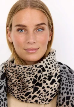 Clearance Stickad scarf med franskant Accessoarer