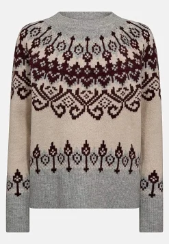 Discount Stickad tröja med jacquardmönster Tröjor & Cardigans|Stickat