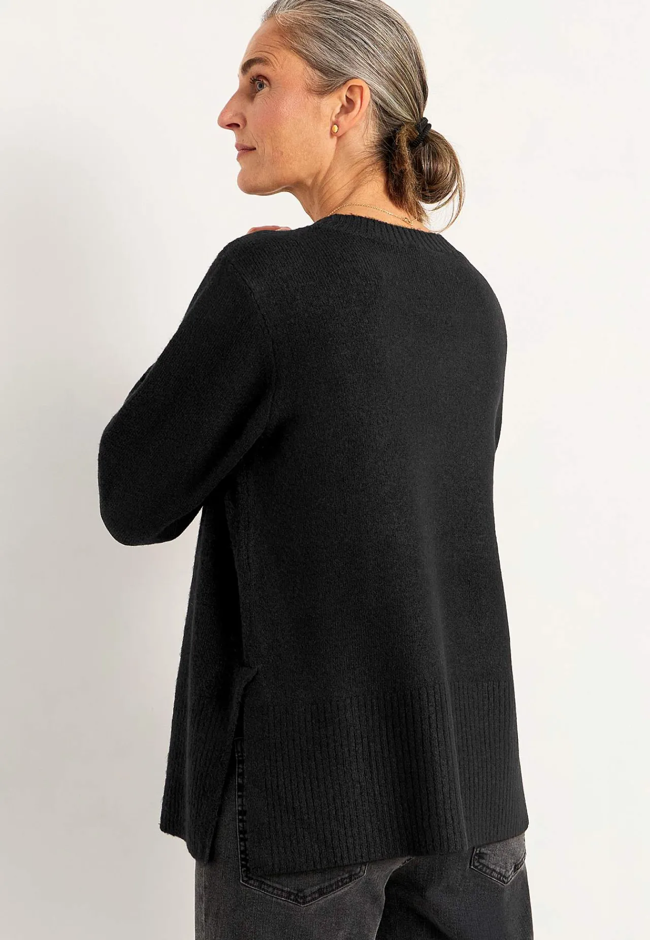 Stickad tröja med slitsar Tröjor & Cardigans|Stickat