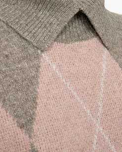 Sale Stickad tunika med krage Tröjor & Cardigans|Stickat