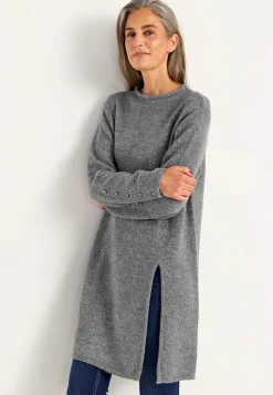 Clearance Stickad tunika med slits Stickat|Tunikor