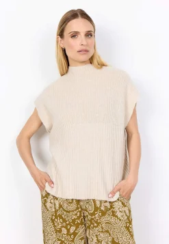 Discount Stickad väst med halvpolo Tröjor & Cardigans|Stickat