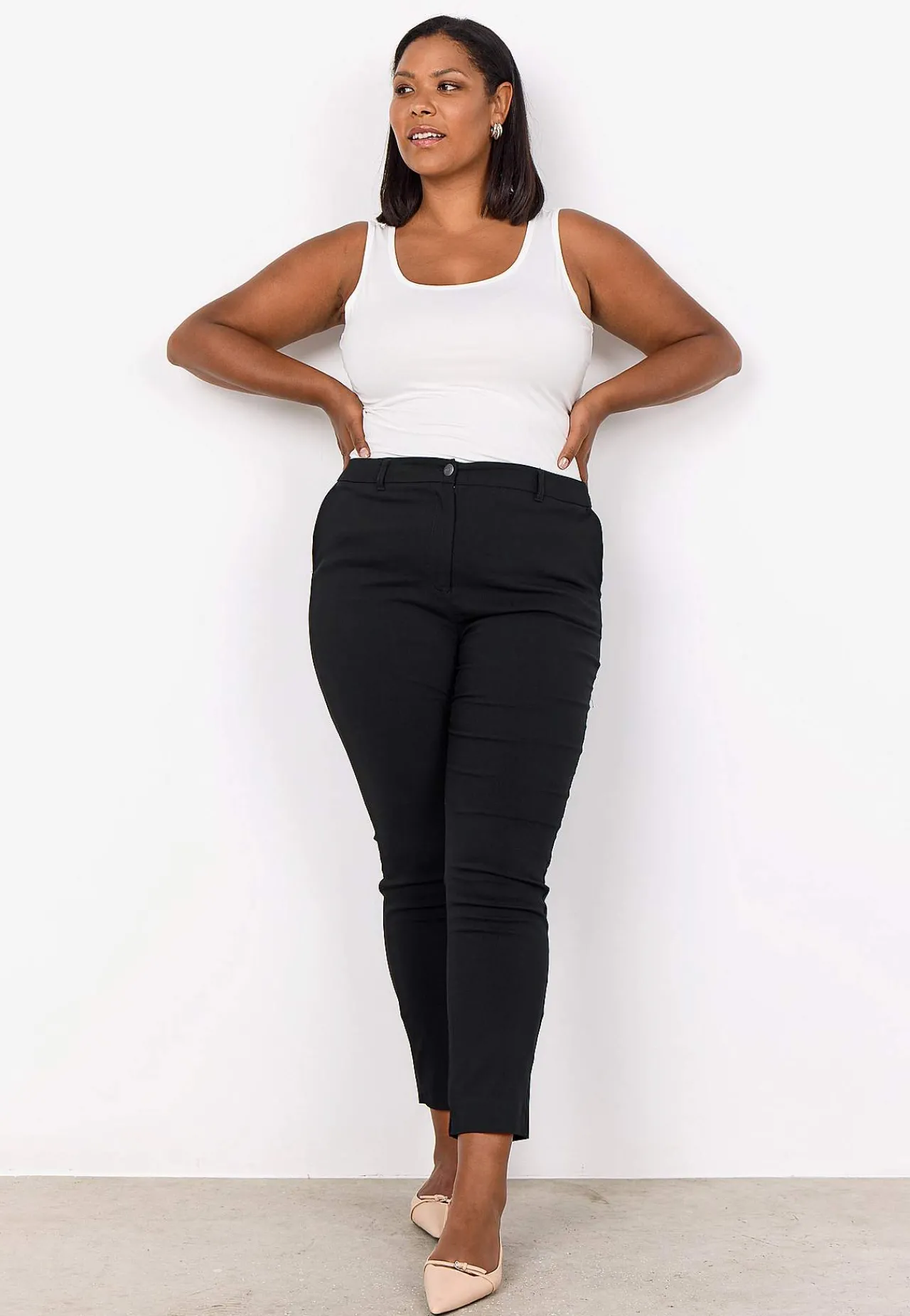 Sale Stretchig byxa i bengalin Byxor|Plus Size