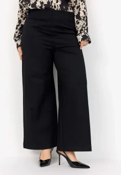 Sale Stretchig, elegant byxa med vida ben Byxor|Plus Size