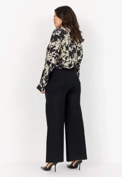 Sale Stretchig, elegant byxa med vida ben Byxor|Plus Size