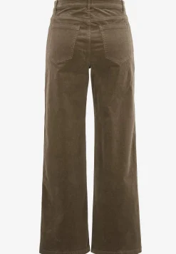 New Stretchig manchesterbyxa med vida ben Byxor|Plus Size