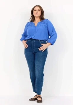 Hot Stretchiga jeans med hög resårmidja Byxor|Jeans