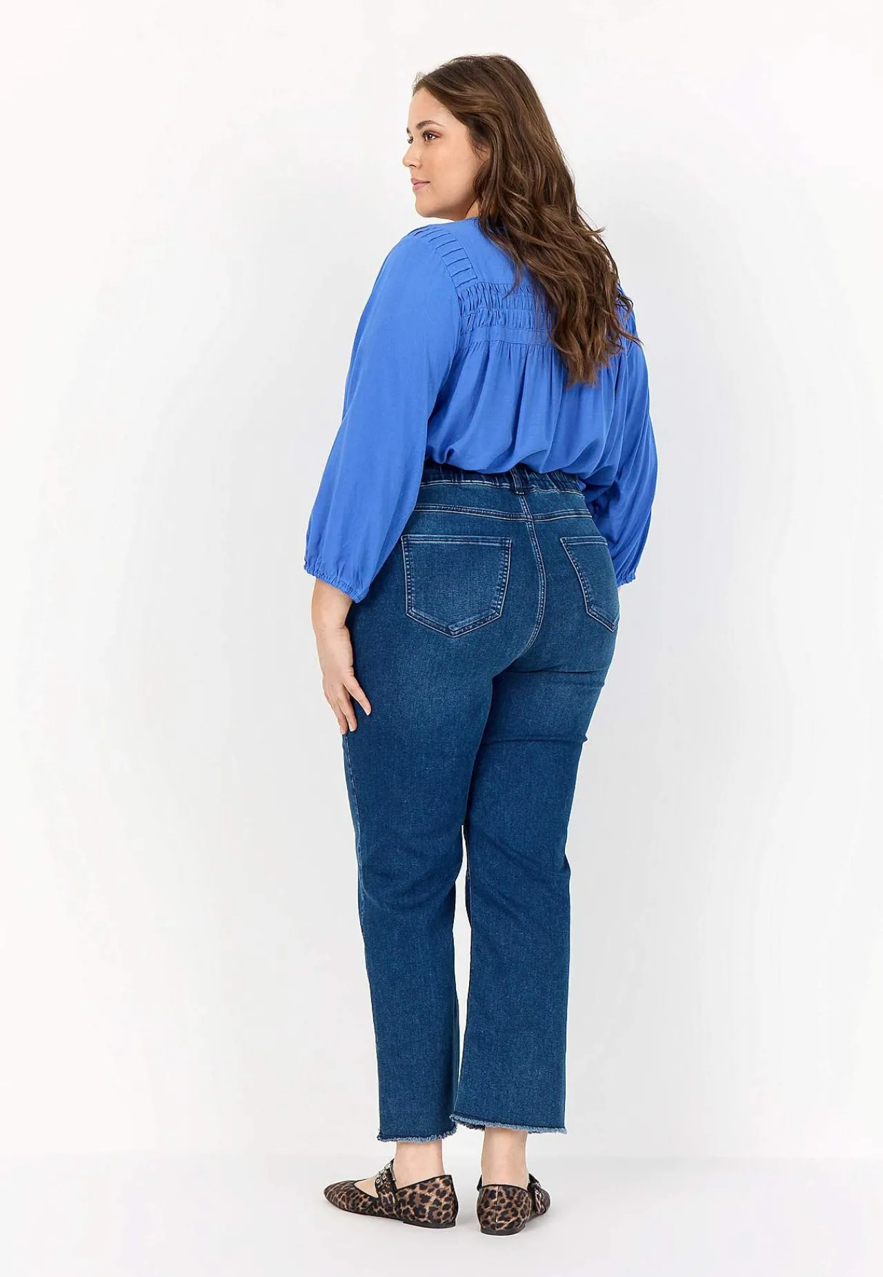 Hot Stretchiga jeans med hög resårmidja Byxor|Jeans