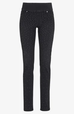 Best Stretchiga jeggings med strassdetaljer Byxor|Jeans