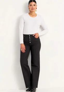 Clearance Stretchjeans med hög midja Byxor|Jeans
