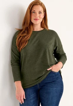 Best Supermjuk, långärmad trikåtopp Toppar & T-Shirts|Plus Size