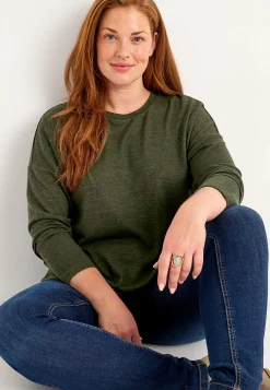 Best Supermjuk, långärmad trikåtopp Toppar & T-Shirts|Plus Size