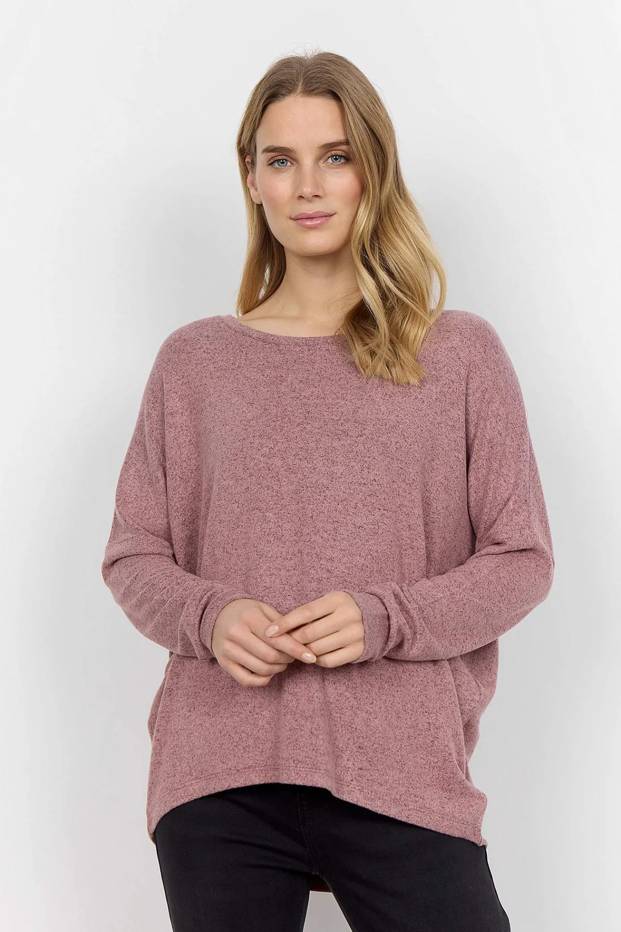 Outlet Supermjuk, melerad trikåtopp Tröjor & Cardigans|Toppar & T-Shirts