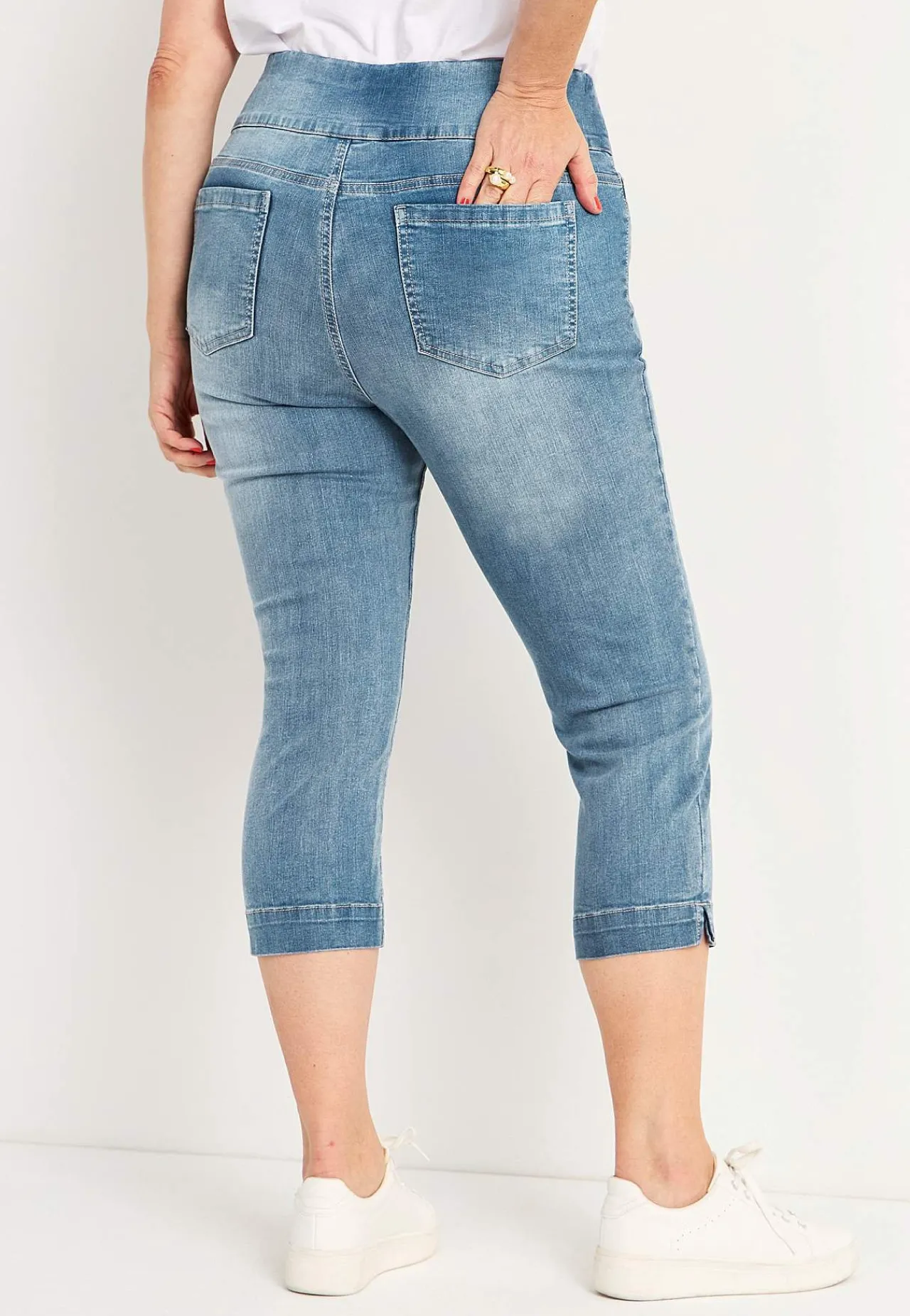 Hot Supersköna caprijeggings i denim Elin Byxor|Jeans