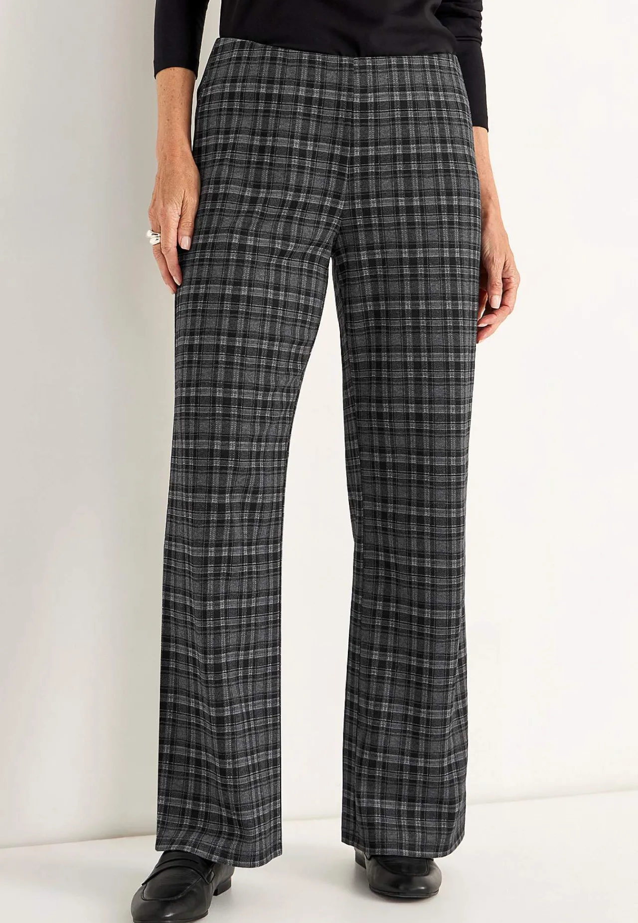 Clearance Trikåbyxa med raka ben Byxor|Plus Size