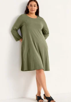 New Trikåklänning med fickor Klänningar & Kjolar|Plus Size