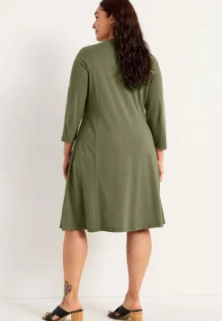 New Trikåklänning med fickor Klänningar & Kjolar|Plus Size