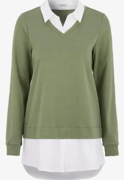 New Trikåtopp med fastsydd skjortkrage Tröjor & Cardigans|Toppar & T-Shirts