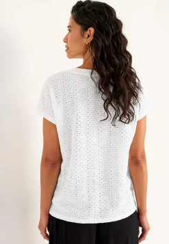 Clearance Trikåtopp med hålbroderi Toppar & T-Shirts|Plus Size