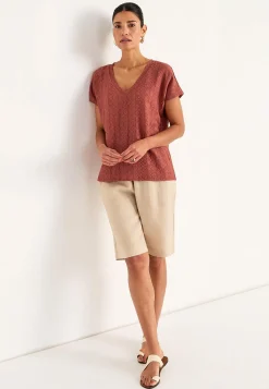 Outlet Trikåtopp med hålbroderi Toppar & T-Shirts|Plus Size