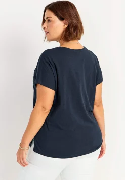 New Trikåtopp med korta ärmar Toppar & T-Shirts|Plus Size