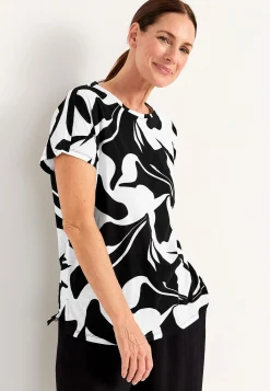 Trikåtopp med korta ärmar Toppar & T-Shirts|Plus Size