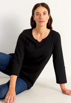 Clearance Trikåtopp med 3/4-långa ärmar Toppar & T-Shirts|Plus Size