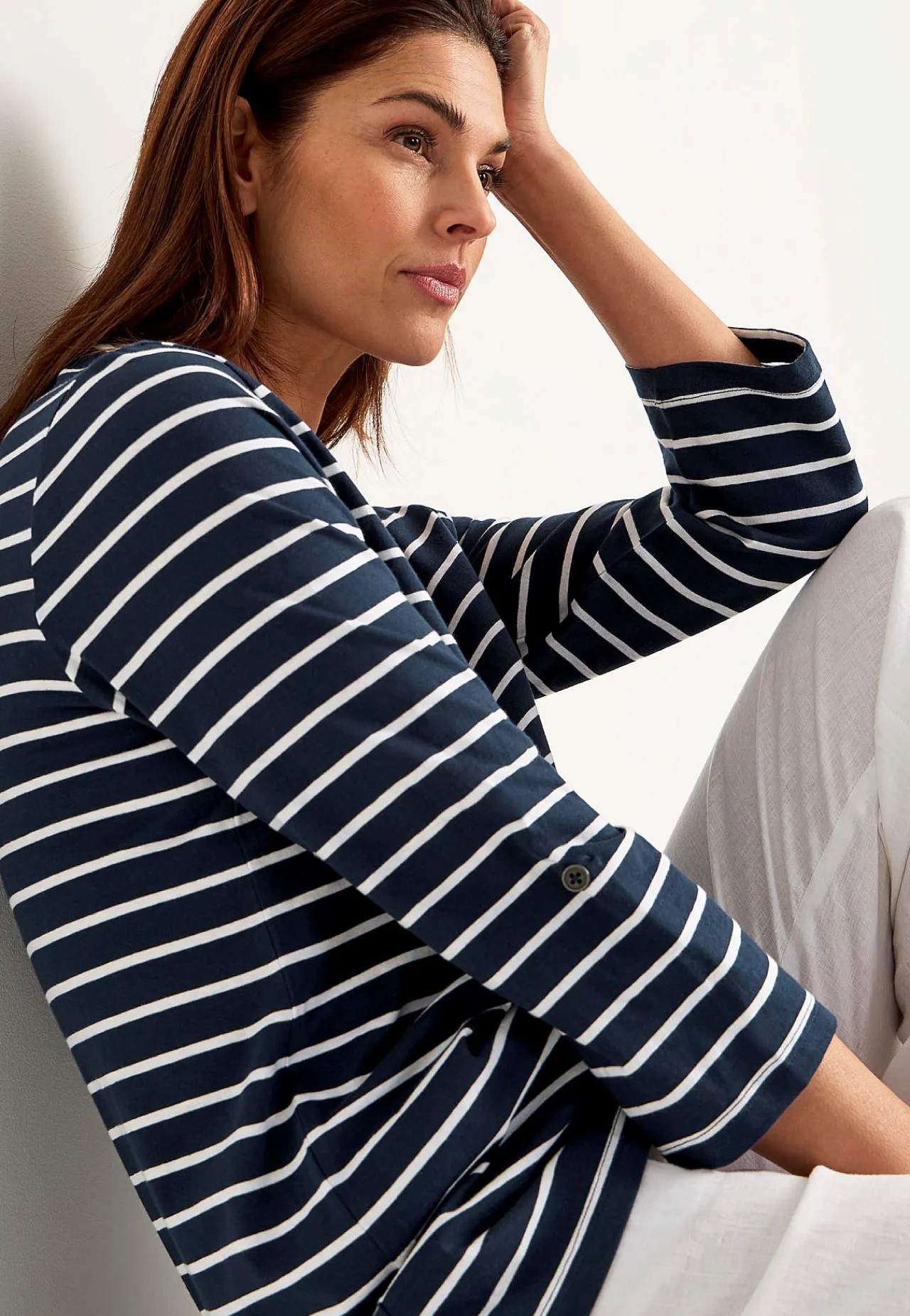 Online Trikåtopp med 3/4-långa ärmar Toppar & T-Shirts|Plus Size