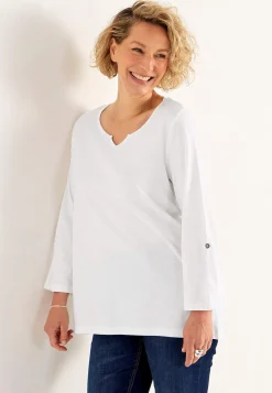 Hot Trikåtopp med 3/4-långa ärmar Toppar & T-Shirts|Plus Size