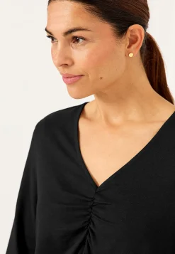 New Trikåtopp med rynkdetaljer Toppar & T-Shirts|Plus Size
