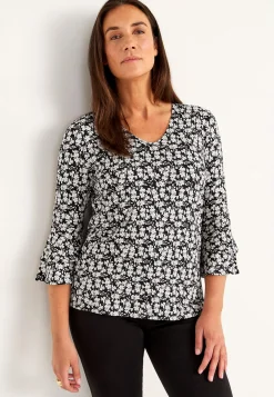 New Trikåtopp med volangärmar Toppar & T-Shirts|Plus Size