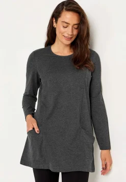 New Trikåtunika med fickor Tunikor|Plus Size