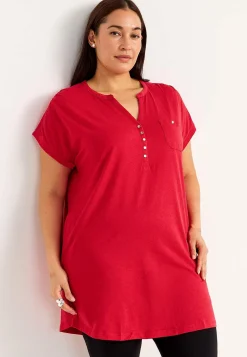 Sale Trikåtunika med metallknappar Tunikor|Plus Size